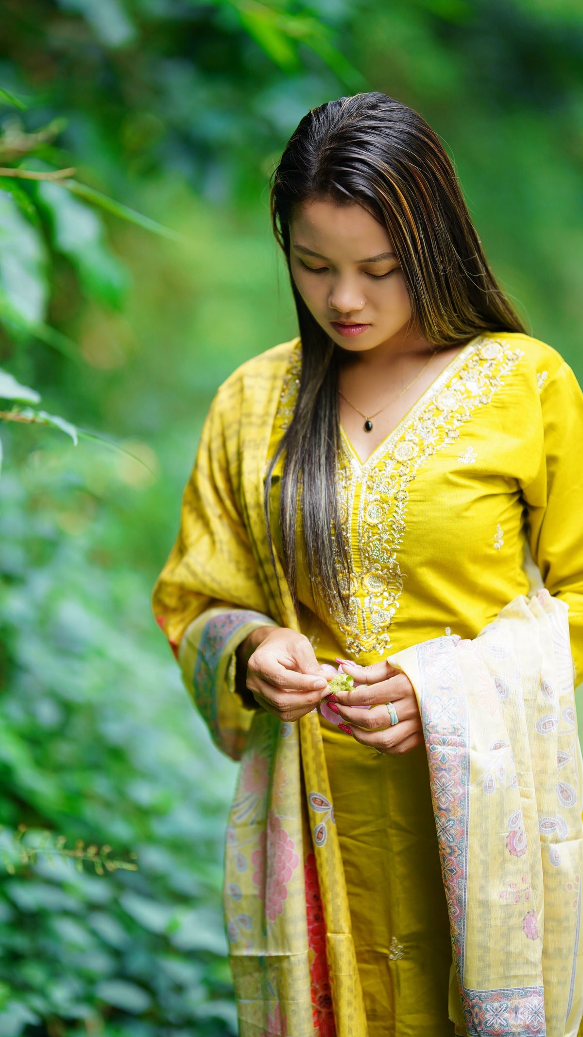 Divya Chudidar Yellow