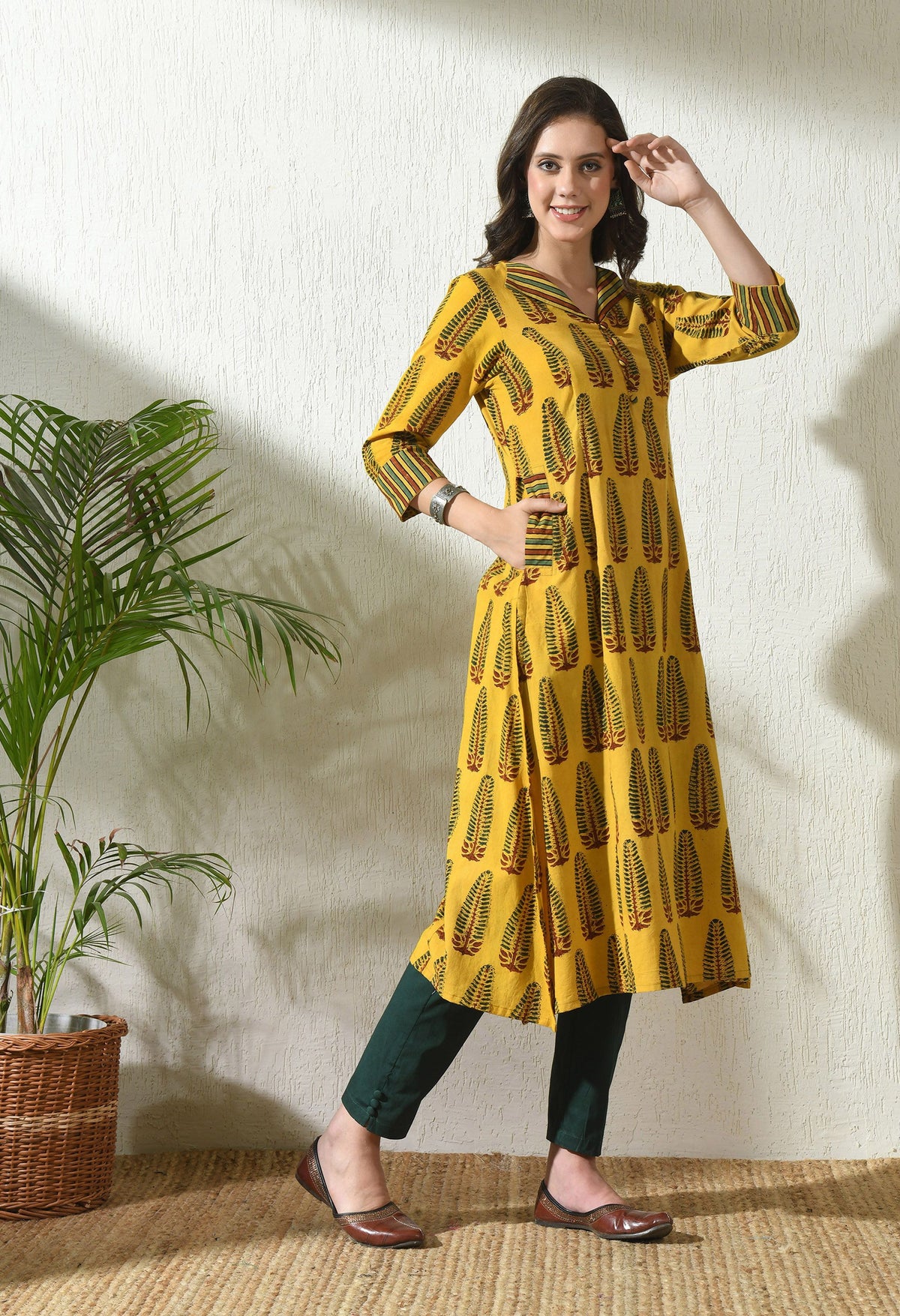Tapsi Yellow Kurthi